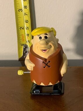 1992 Hanna Barbera Flintstones Barney Rubble Plastic Wind Up Walking Toy - Works